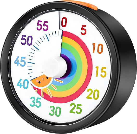Secura 60-Minute Visual Timer, Rainbow Classroom Timers for Kids