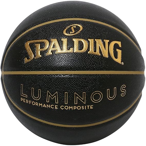 Spalding 77-982J Basketball Luminous Synthetic Leather Black x Gold No. 6 Ball