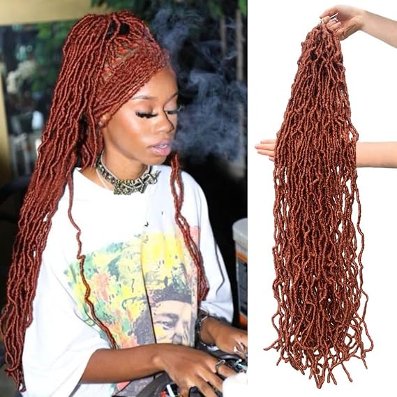 Ginger Soft Locs 30 Inch 7 Packs Faux Locs Color 350 Crochet Locs Hair Whole Strand No Extended Pre-looped Long Locs Synthetic Crochet Braids Hair Extensions For Black Women (30inch, 7packs, Ginger)