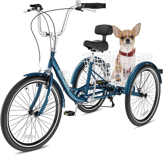 NAIZEA Adult Tricycle, 7 Speed Three Wheel Cruiser Bike