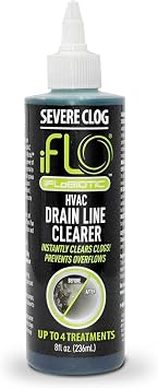 iFLO Severe Clog Relief A/C Drain Line Cleaner 5X Concentrate for Buildup Use Before Automated System and Refills Helps Support Flow in HVAC Drain Lines for Home Maintenance - 8oz Bottle 1 Pack