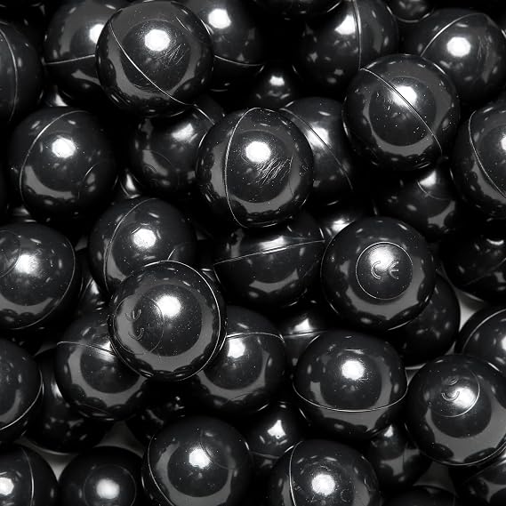 TRENDPLAY Plastic Balls for Ball Pits - Pack of 50 Hollow Balls- Safe and Exciting Playtime - Perfectly for Baby Pools, Birthday Party Decoration, Black