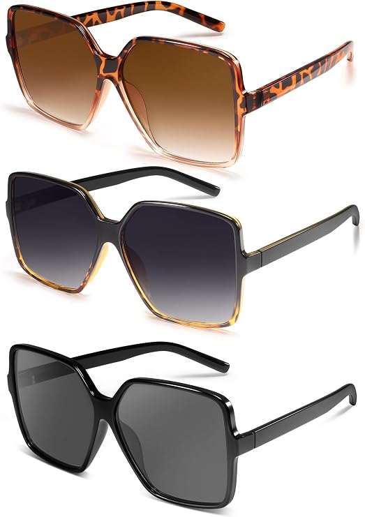 Dollger Oversized Square Sunglasses for Women Big Large Wide Trendy Shades