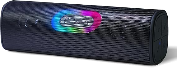 Bluetooth Speaker Wireless with Stereo Sound, 24w Black Bluetooth Speaker with TWS Pairing, AUX Input, USB Input, TF Card Slot, 20H Play time, RBG Light, IPX5 Waterproof for Home/Party/Outdoor