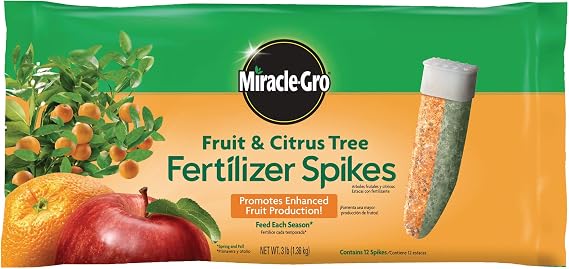 Miracle-Gro Fertilizer Spikes for Fruit and Citrus Trees, 12-Pack (Not Sold in Pinellas County, FL)