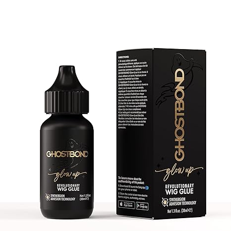 GHOSTBOND Glowup Revolutionary Wig Glue 1.3oz - Hair Replacement Adhesive that Stays for A Week: Water & Oil-Resistant, Strong Hold for Secure & Natural-Looking Wigs, Toupees, Poly & Lace Systems