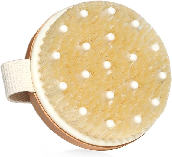 SURDOCA Dry Brushing Body Brush, Physical Exfoliating Scrubber, Lymphatic Drainage Massager Brush, Cellulite Remover Brushes, Bath Brush for Shower, Natural Bamboo (Boar Bristles)