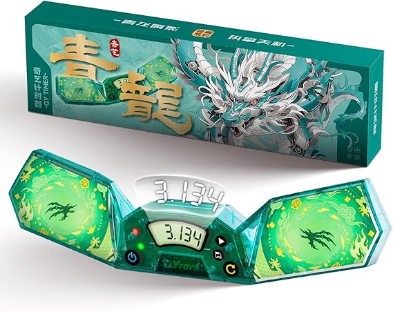 Professional Speed Cube Timer,Touch Control Timer with Display,Cube Race Stack Competition a Great Gift for Boys and Girls (Azure Dragon)