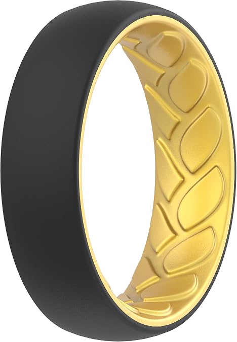 ThunderFit Silicone Wedding Bands for Women, 2 Layers 5.5mm Wide 2mm Thick - 1/4/7 Variety Multipack