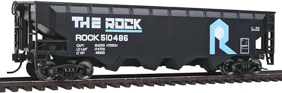Walthers Trainline Offset Hopper-Ready to Run-Rock Island (Black, Blue, White) 931-1423 HO Scale Model Railroad - Freight Model