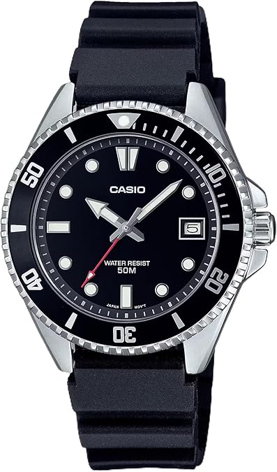 Casio MDV10-1A1V Unisex Dive Inspired 38 mm Rubber Band Black Dial Sports Watch