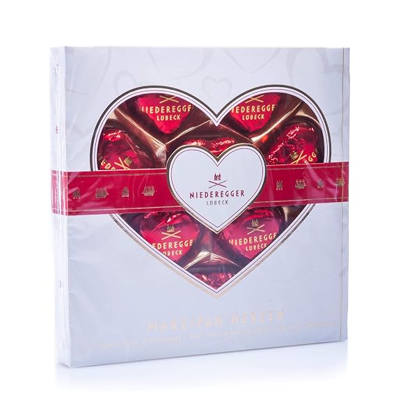 NIEDEREGGER Marzipan Hearts Gift Box, 125 GR