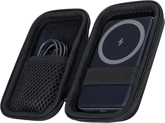 khanka Hard Travel Case for Anker 621 Nano 5000mAh Power Bank,Black | EVA Hard Shell, Mesh Pocket Accessory Storage, Impact Resistant Protection, Water Resistant Protection, Protective Case Only
