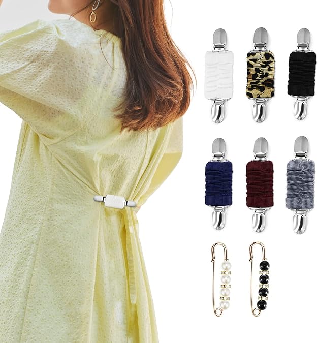 Dress Clips Back Cinch, Clips to Hold Sweater Together,Waist Cincher Clip for Clothing