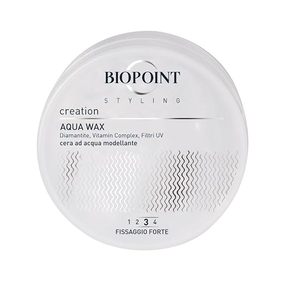 BIOPOINT Styling Aqua Wax, Cera Modellante e Lucidante Fissaggio Forte 100 ml, Strong Fixation 3.3 Fl Oz Made in Italy [italian import]