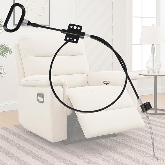 Podoy Recliner Cable Replacement 44.5", D-Ring Handle with S-Tip Hook | Universal Recliner Release Cable with 4.92" Exposed Cable, Replacement Parts for Sofa Chair Couch Recliners, Easy Install