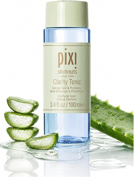 Pixi Beauty Clarity Tonic 100ml, AHA & BHA Toner | Salicylic Acid, Glycolic Acid | Minimize Pores, Prevents Acne | Promote A Clearer, Healthier Complexion, 3.4 Fl Oz