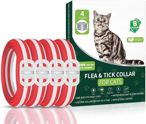 Flea Collar for Cats, Cat Flea and Tick Treatment, 4-Pack, 32-Month Supply
