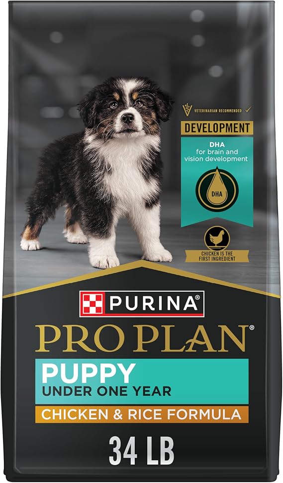 Purina Pro Plan High Protein Dry Puppy Food, Chicken & Rice, 34 lb Bag