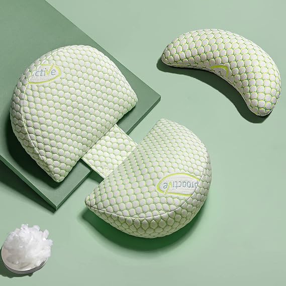 Pregnancy Pillow for Sleeping, Soft Maternity Body Pillow Support for Pregnant Back, Legs, Tummy, Lower Back Removable Adjustable Wedge Pillow with Pillow Case Green