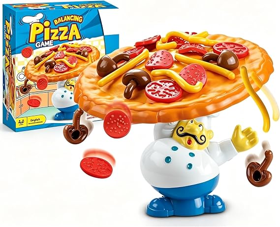 Topple Pizza Pile-Up Game, 2-4 Player Party Toy, Age 5+