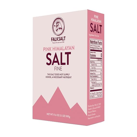 Falksalt - Fine Pink Himalayan Rock Salt, Fine Grain, No Additives, Premium Pink Salt (1.1 lb)