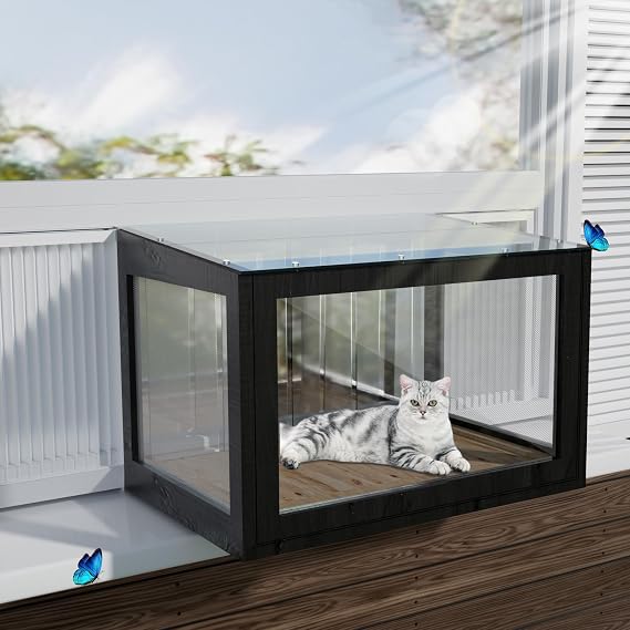 Cat Window Box Window Catio with Weatherproof PVC Side Panels