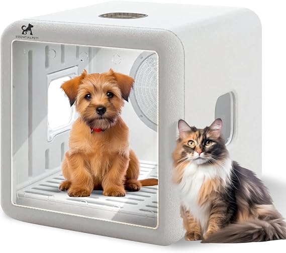 65L Pet Grooming Dryer Box - Quick, Low Noise, Self Dry, Portable & Fast Hair Drying for Dogs, Cats, and Small Pets with Temperature and Timer Control, Spa Treatment