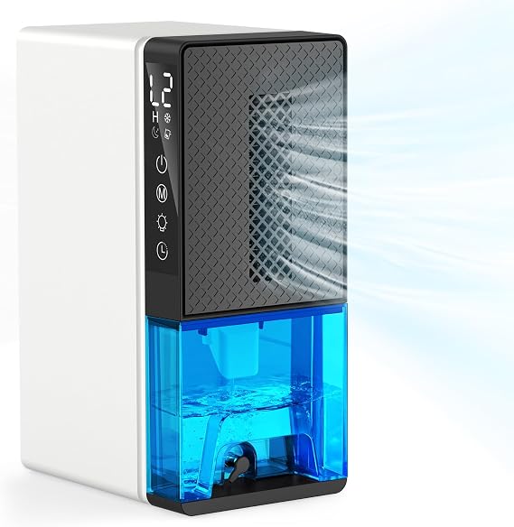 Quiet Dehumidifier for Bedroom, 2300ml Small Dehumidifier for Home