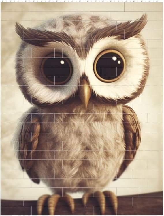 Cute Owl Building Block Puzzle Personalized Building Bricks For Adults Square Shaped Block Puzzle Building Family Keepsake Diy Brick Block Puzzles Valentine'S Day Gifts For Home Decor Brick Puzzle