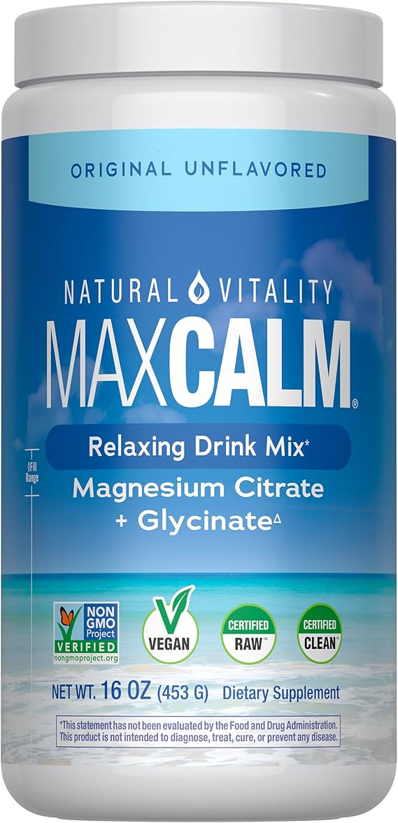 Natural Vitality Calm, Magnesium Supplement, Anti-Stress Drink Mix Powder, Gluten Free, Vegan, Non-GMO, Original Unflavored, 16 oz