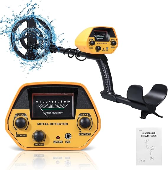 Metal Detector Lightweight Gold Detector with Waterproof Coil of 20 cm High Sensitivity Oblong Adjustable for Kids Adults Beginners 2 Modes