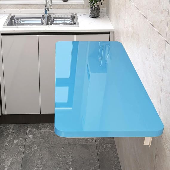 Space-Saving Wall-Mounted Folding Table | Compact Drop Leaf Desk for Small Spaces | Versatile Kitchen & Dining Solution | Ideal for Laundry & Crafting