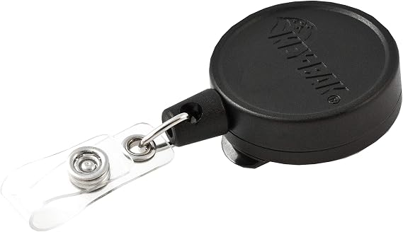 KEY-BAK MID6 Retractable Belt I.D. Badge Holder with 36" Retractable Cord, 6 oz. Retraction, Steel Swivel Belt Clip, Black