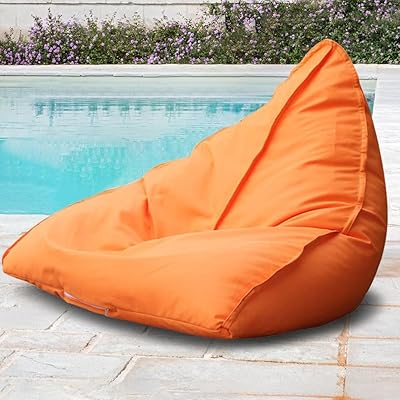 Outdoor Bean Bag CoverOnly Cover Bean Bag Chair Waterproof Oxford Bean Bag Cover Floating Bean Bag Oversized Relaxation Soft Loung for Pool Home Outdoor Garden Beach CampOrange