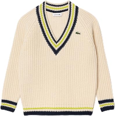 Lacoste Womens V-Neck Pullover Sweater