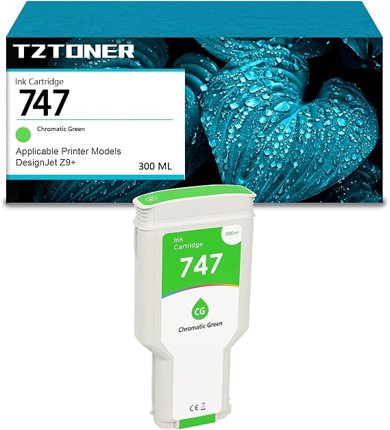 747 Chromatic Green 300-ml Replacement for | 747 Ink Cartridge for DesignJet Z9+ Large Format Printers(P2V84A)(300ml)