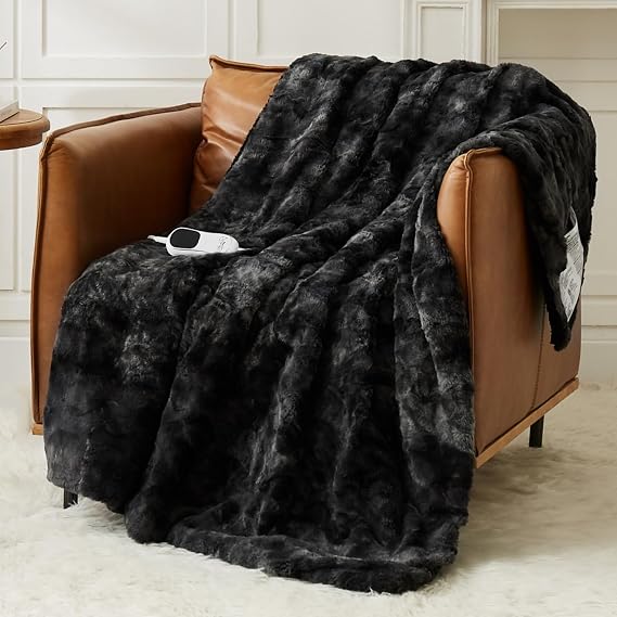Homemate Electric Heated Heating Blanket Twin Size 62"x84" Faux Fur Sherpa