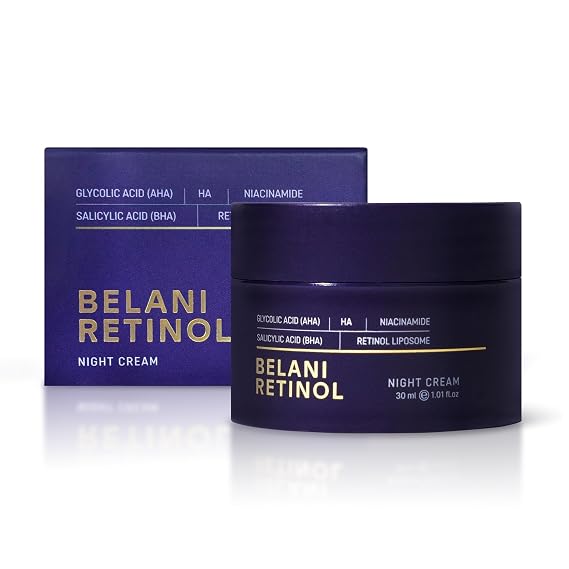ABERA BELANI Retinol Cream for Face, Dark Spot Remover, Melasma Treatment, Reduce Fine Lines, Anti-Wrinkle, Anti-Aging Neck and Decollete, Night Cream For Women (1 Box)