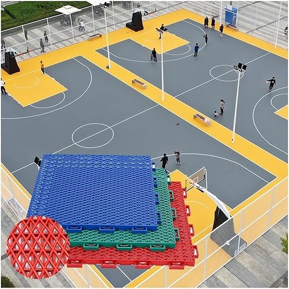 Outdoor Modular Interlocking Flooring, Outdoor Basketball Court Modular Interlocking Floor Tiles, Weatherproof Large Plastic Splice Floor Sports Mat,Grün-1PCS