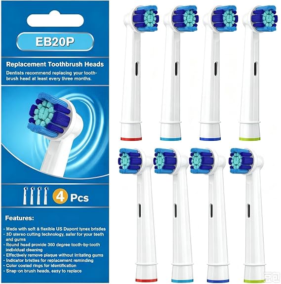 Replacement Brush Heads for Oral B Braun Electric Toothbrush,8 Count