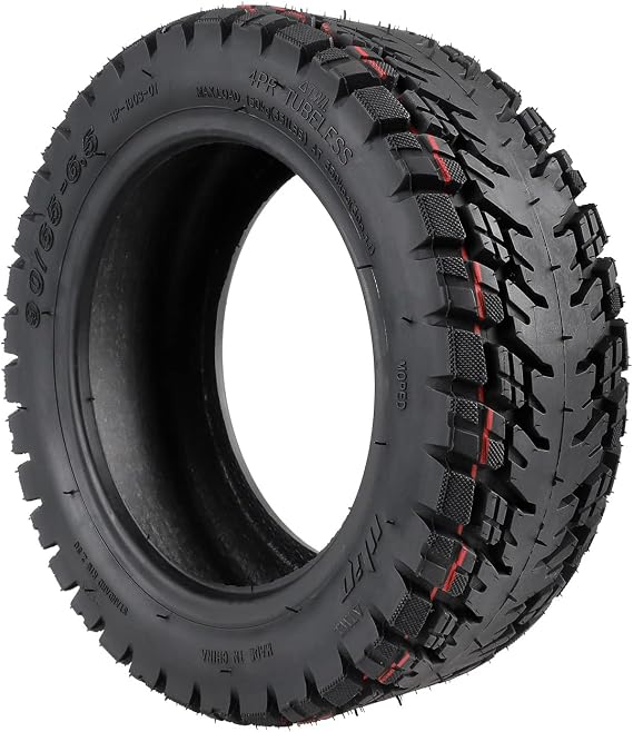11" 90/65-6.5 11-inch Rubber Wider & Thicker Off-Road Tubeless Tire Explosion-Proof Tyre Replace for Zero 11X, Speedual Plus, Dualtron Ultra, Kaabo Electric Kick Scooter Wheel Parts