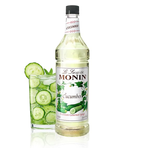 Monin Cucumber Syrup for Drinks - 1 liter / 33.8 fl oz