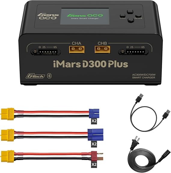 Gens ace iMars D300 Plus Dual Channel 1-6S Smart LiPo Battery Charger