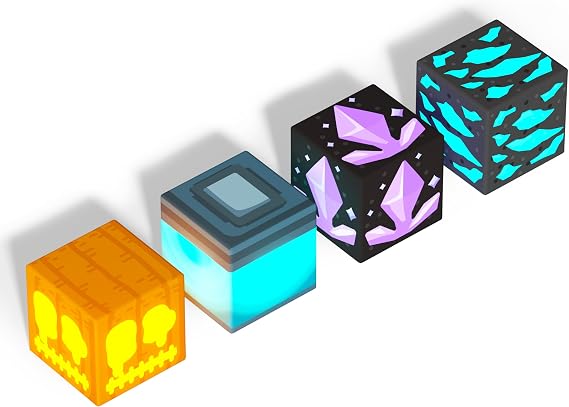 GobiDex 4PCS Lighting Magnetic Blocks | STEM Building Sensory Toys for Kids, Compatible with All 1 inch Magnetic Building Block Sets