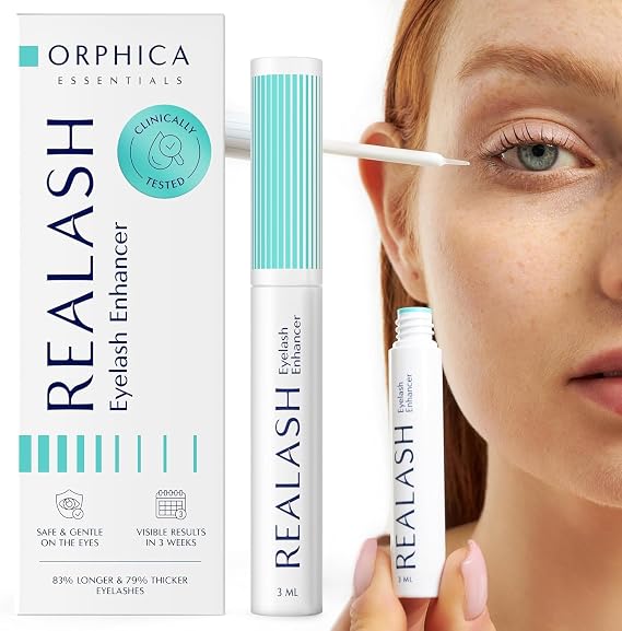 Orphica REALASH Eyelash Conditioner Growth Serum For Strong Dense Long Natural Eyelashes, Growth Peptides Eyelashes Enhancer, 3ml