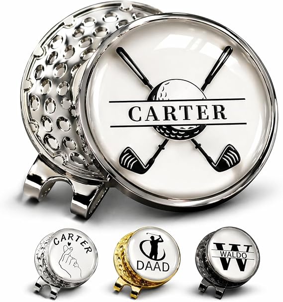 Personalized Golf 3D Ball Marker with Magnetic Hat Clip Custom Logo/Text/Icon Design 1" Golf Ball Marker for Golfers Unique Golf Gift for Men & Women