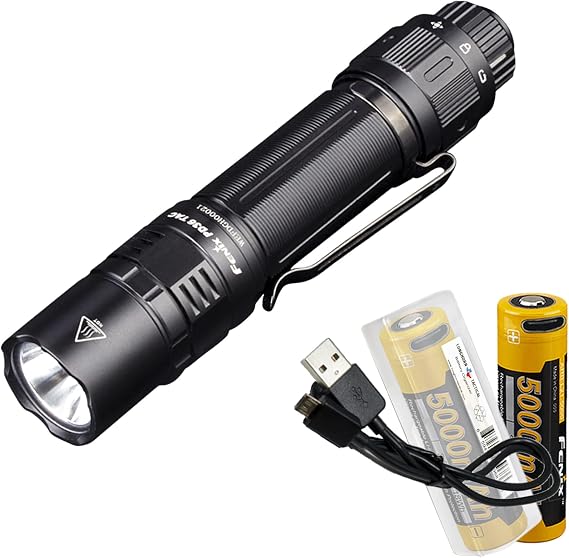 Fenix PD36 TAC 3000 Lumen Tactical Flashlight, USB Rechargeable, with 2X ARB-L21-5000U, and LumenTac Organizer