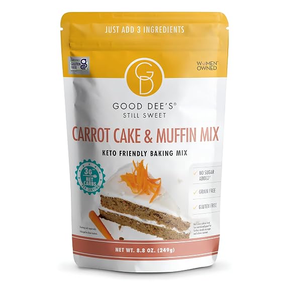 Good Dees Low Carb Baking Mix, Carrot Muffin & Cake Mix, Keto Baking Mix, No Sugar Added, Gluten Free, Dairy-Free, Diabetic (Pack of 1)