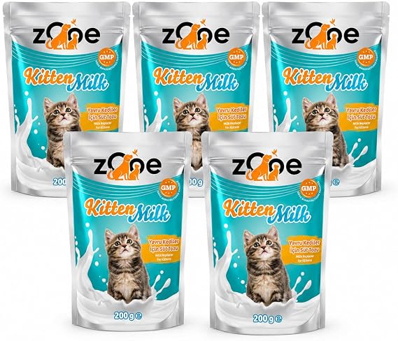 Zooe Kitten Milk Yavru Kedi Süt Tozu 5x200 g Avantajlı Set - Kitten Milk Kedi Sütü - Anne Sütü Takviyesi - Taurin Vitamin Mineral İçeren Yavru Kedi Maması